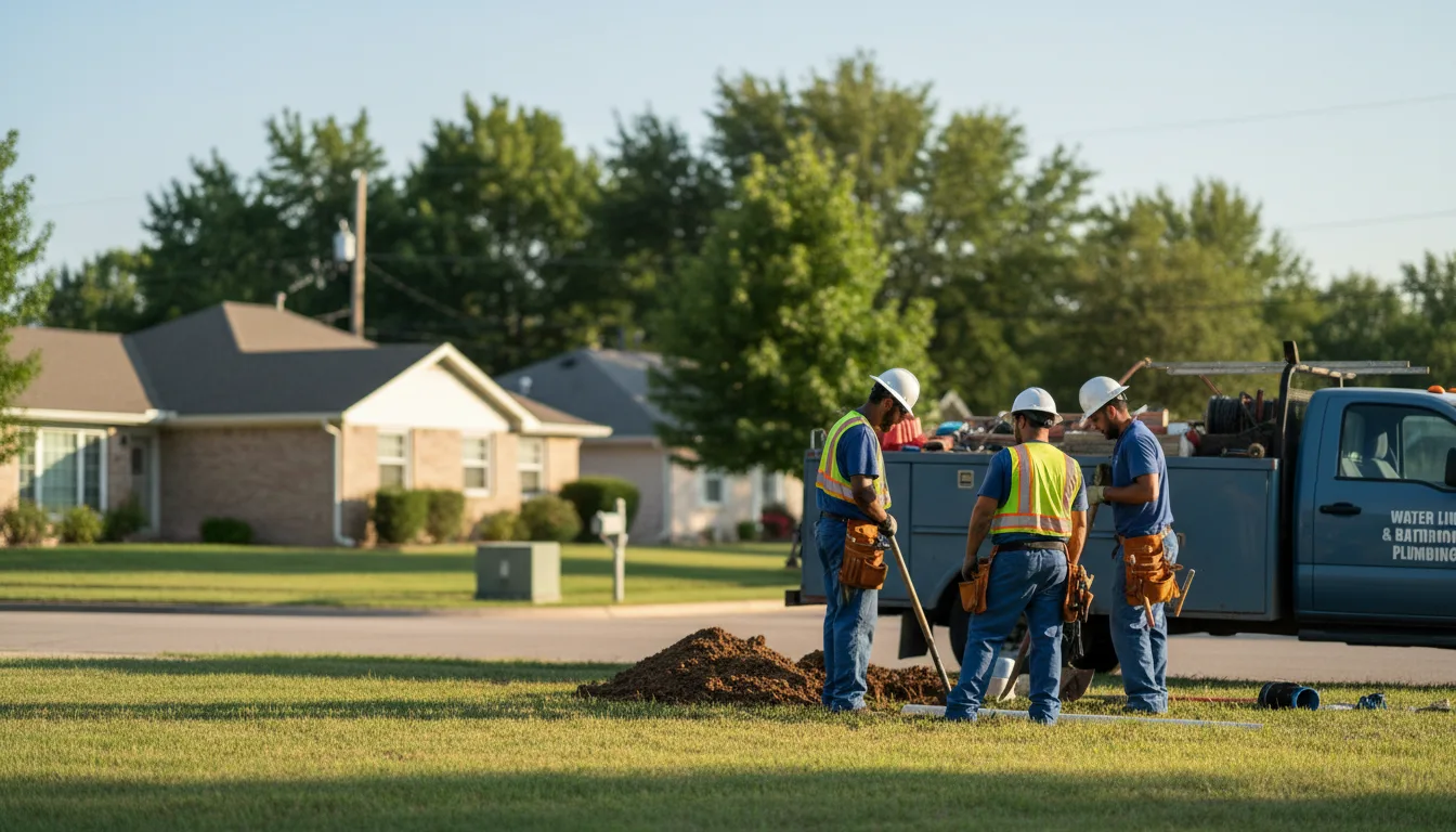 Residential water line and bathroom plumbing service in Gomer, OH